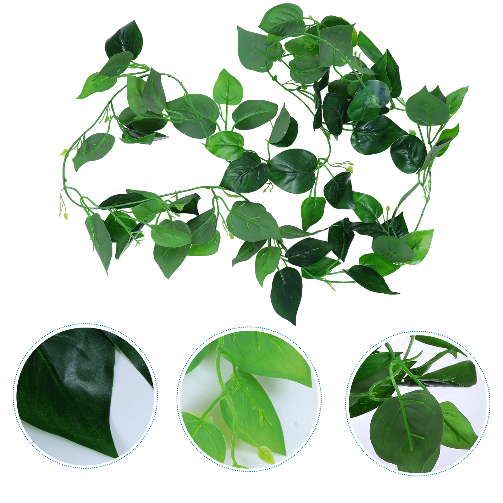 Aquarium Plant Vine - 인공 덩굴 식물 시뮬레이션 잎, 흡착판이