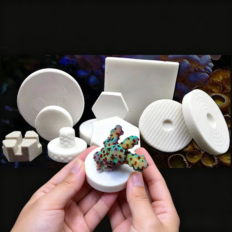 Aquarium Plant Ornament - SPS 세라믹 코랄 프래그 플러그 베이스