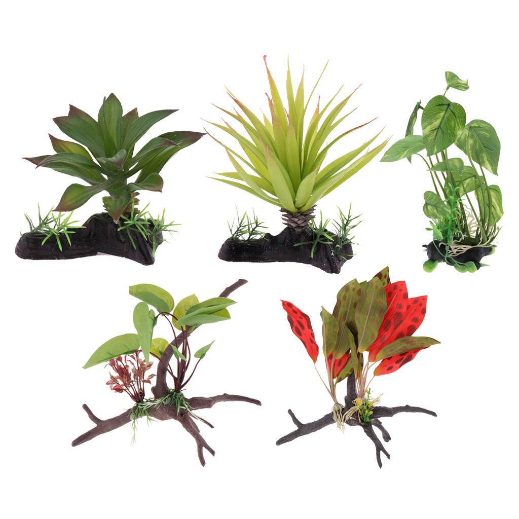 Aquarium Plant Vine - 파충류 테라리움 식물 인공 정글 덩굴