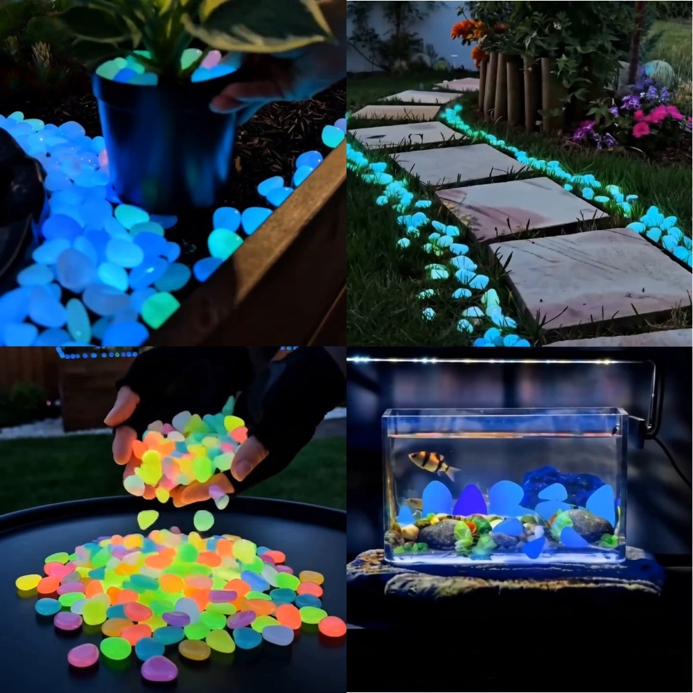 다채로운 야광 조약돌 정원석, 야외 정원 통로, 어항, - Aquarium Planted Tank Light 리뷰 및 가격